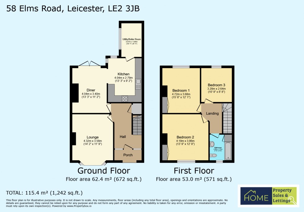 Floorplan for Elms Road, South Knighton, Leicester