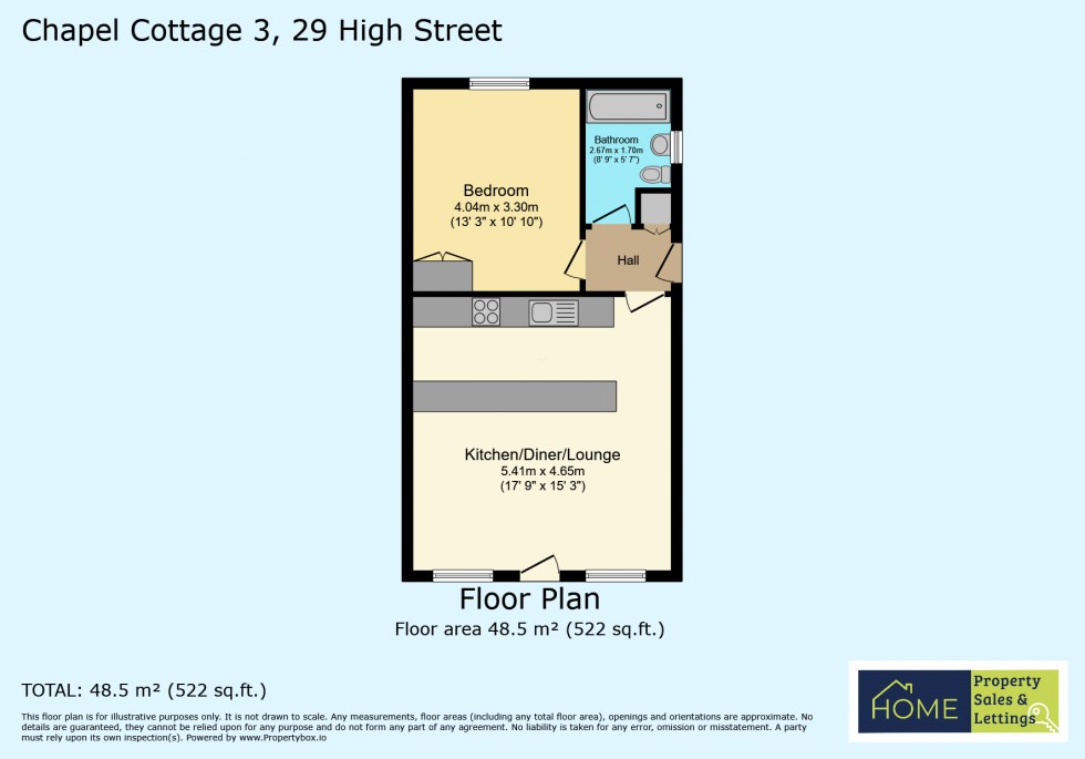 Floorplan for Chapel Cottage 3 29 High Street, Kibworth, Leicester, Leicestershire