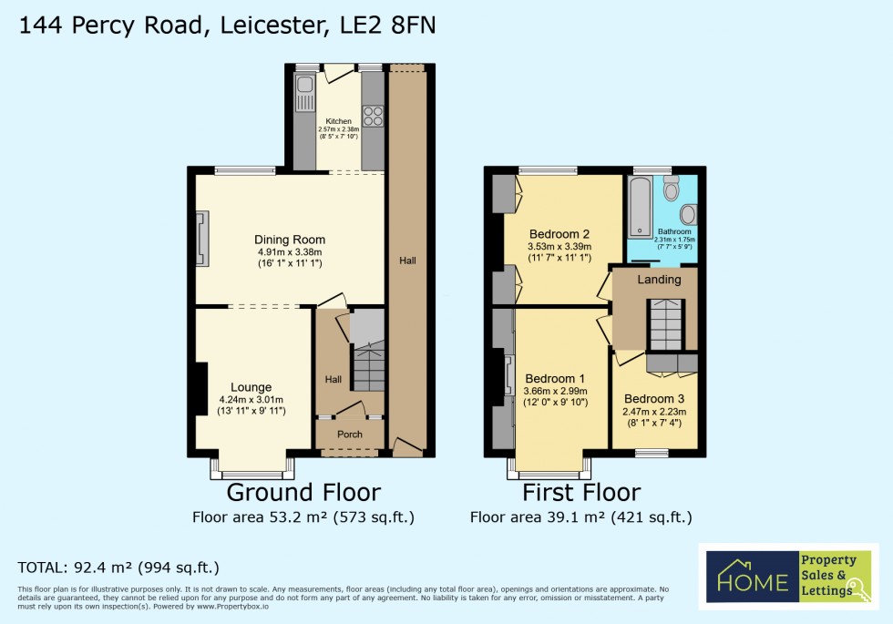 Floorplan for Percy Road, Aylestone, Leicester