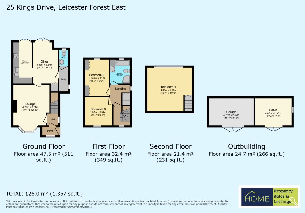 Floorplan for Kings Drive, Leicester Forest East