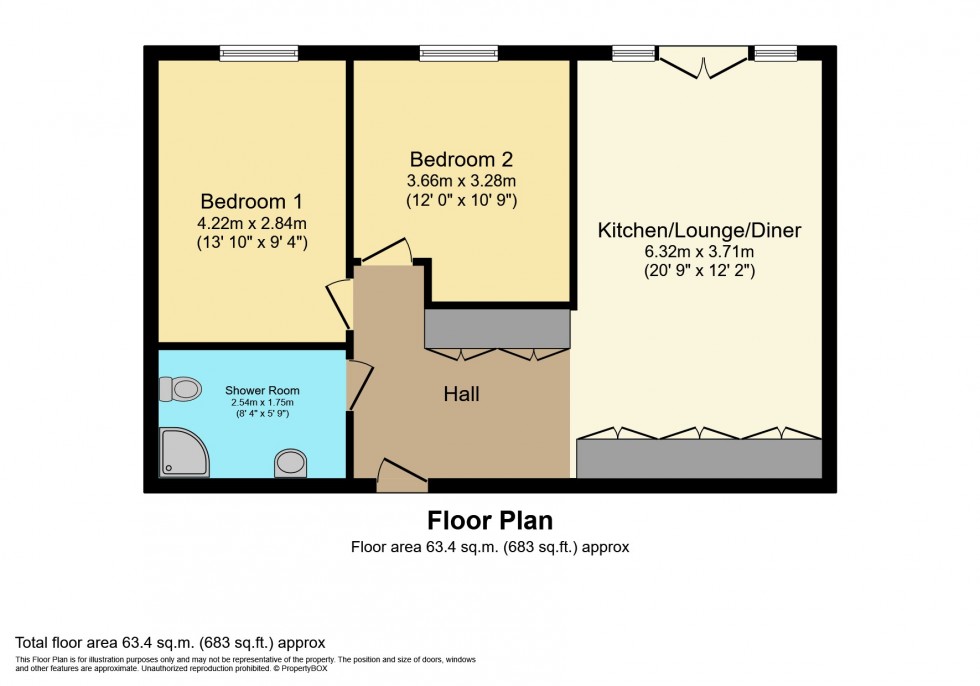 Floorplan for Apt 22, Mitchian Grand Union Building, 55 Northgate Street, Leicester, Leicestershire