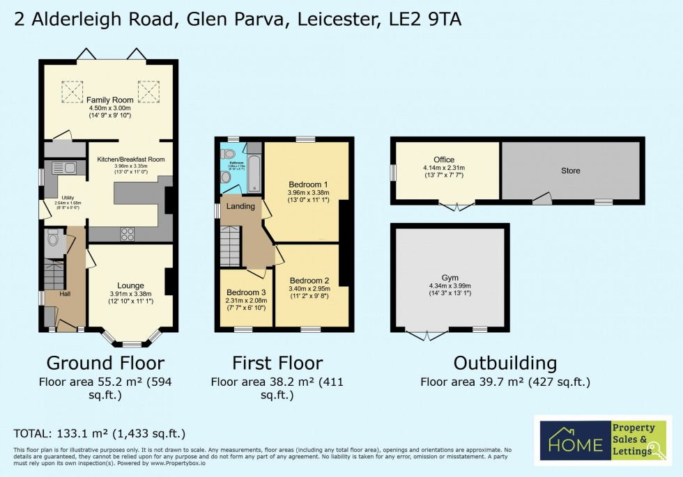 Floorplan for Alderleigh Road, Glen Parva, Leicester