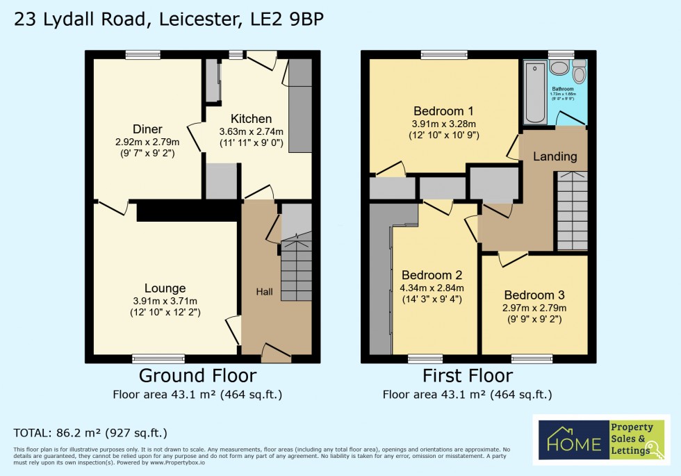 Floorplan for Lydall Road, Eyres Monsell, Leicester