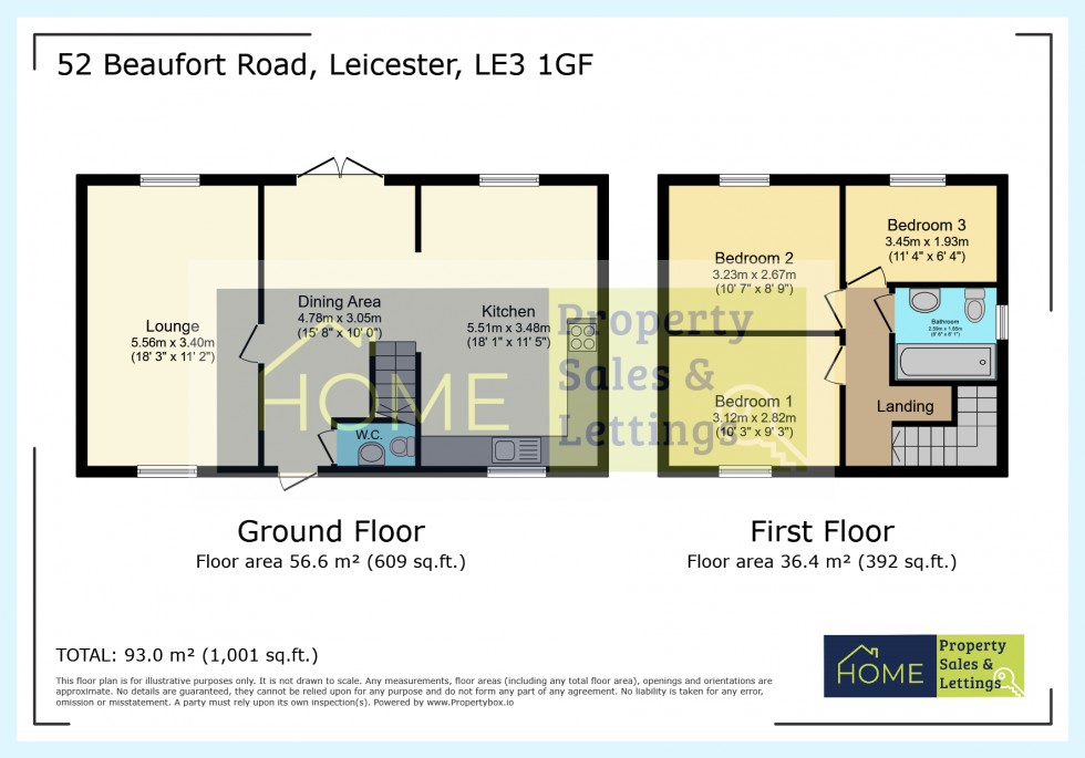 Floorplan for Beaufort Road, Leicester, Leicestershire