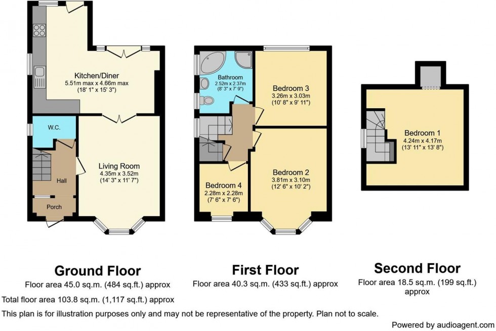 Floorplan for Trowell Road, Nottingham, Nottinghamshire