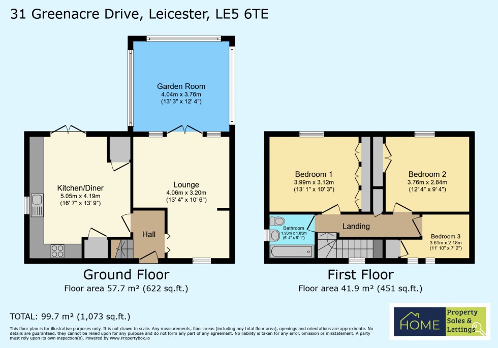 Floorplan for Greenacre Drive, Evington.Leicester