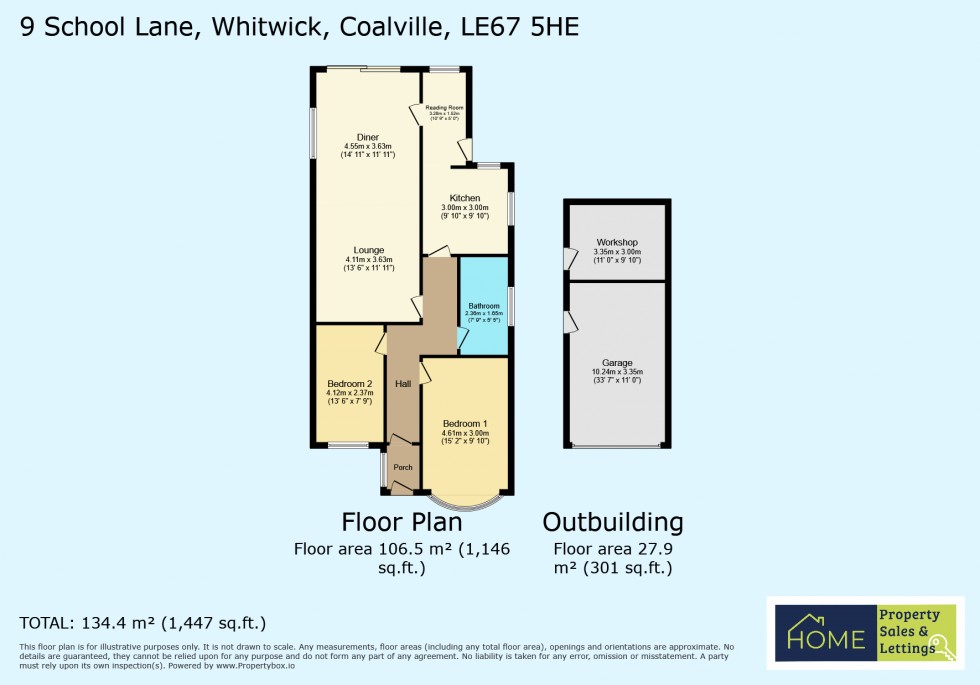 Floorplan for School Lane, Whitwick, Coalville, Leicestershire