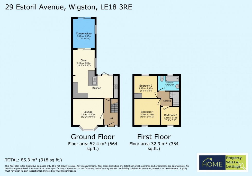 Floorplan for Estoril Avenue, Wigston, Leicestershire