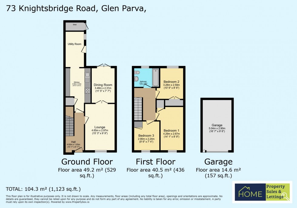 Floorplan for Knightsbridge Road, Glen Parva, Leicester, Leicestershire