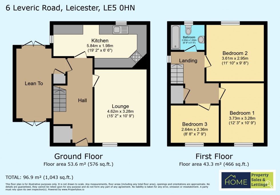 Floorplan for Leveric Road, Leicester, Leicestershire