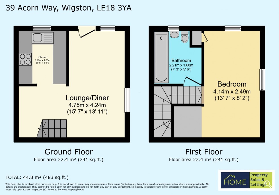 Floorplan for Acorn Way, Wigston, Leicestershire