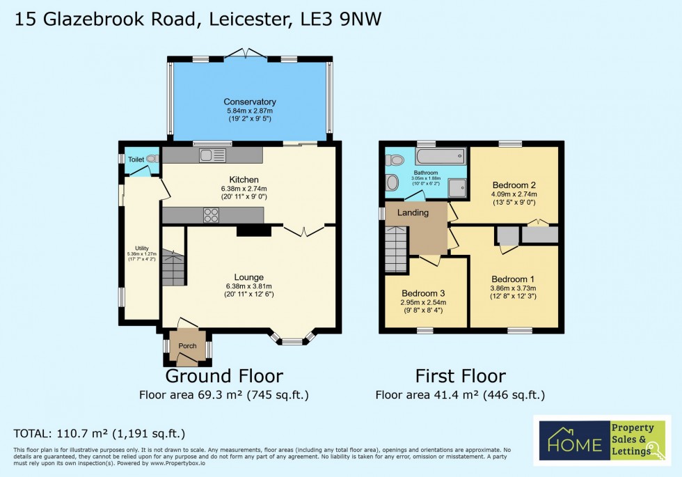 Floorplan for 15 Glazebrook Road, Leicester, Leicestershire LE3 9NW