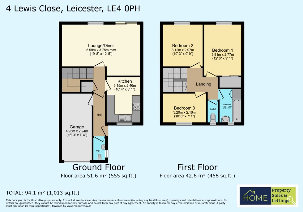 Floorplan for Lewis Close, Leicester, Leicestershire