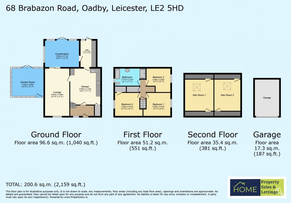 Floorplan for Brabazon Road, Oadby, Leicester, Leicestershire