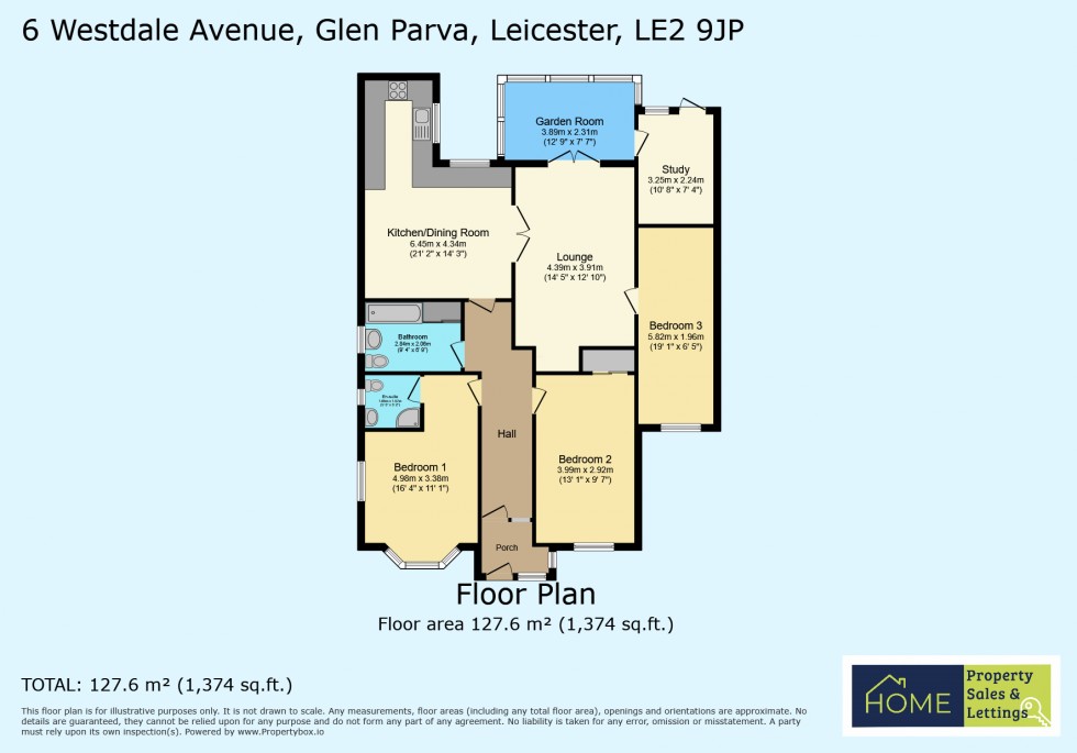 Floorplan for Westdale Avenue, Glen Parva, Leicester, Leicestershire