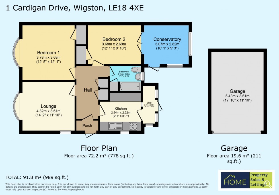 Floorplan for Cardigan Drive, Fairfield Estate, Wigston, Leicestershire