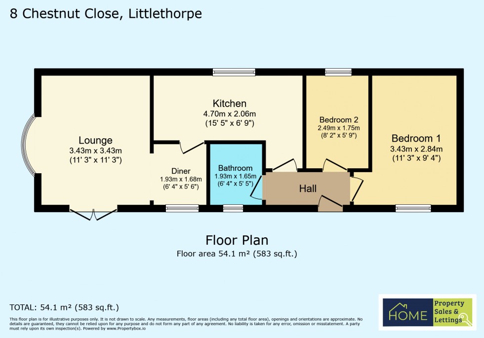 Floorplan for Chestnut Close, Littlethorpe, Leicester, Leicestershire