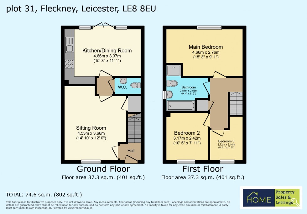 Floorplan for 25 Blackbird Rd, Fleckney, Leicester, Leicestershire