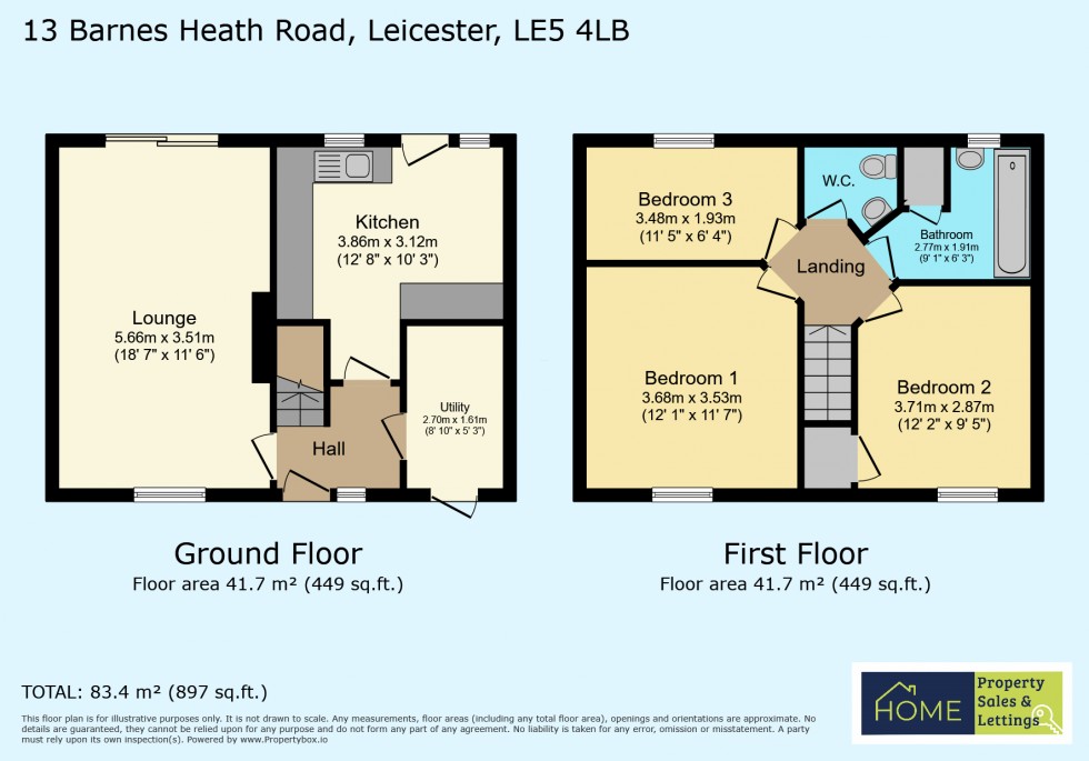 Floorplan for Barnes Heath Road, Evington, Leicester