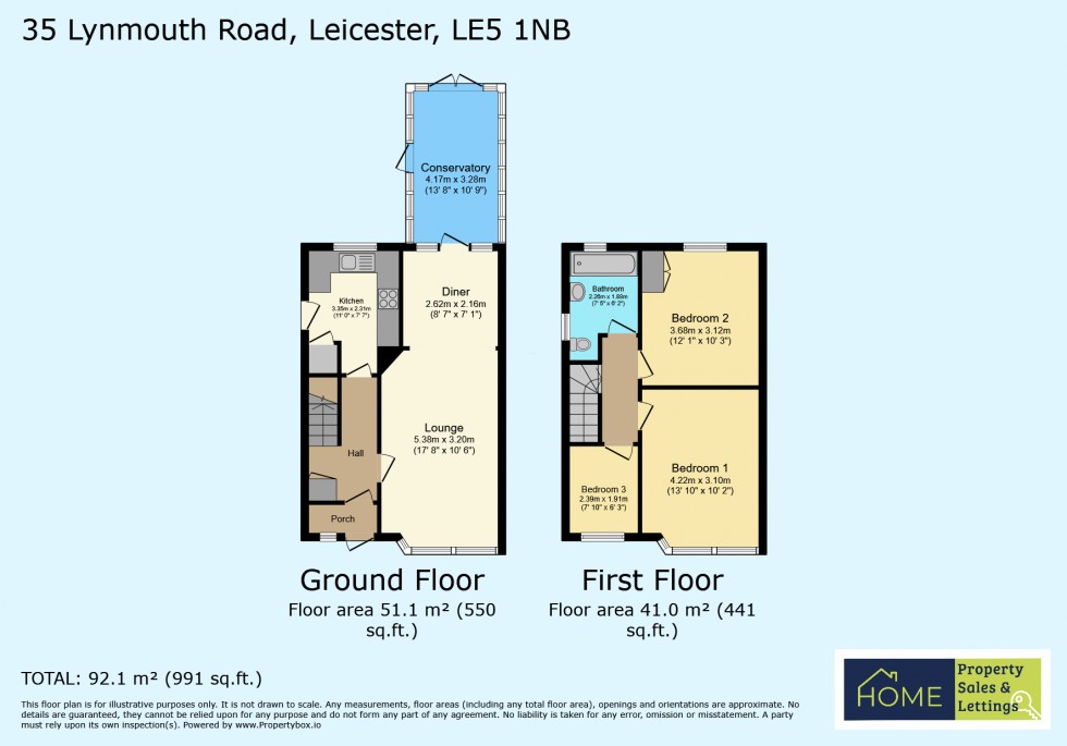 Floorplan for Lynmouth Road, Leicester, Leicestershire