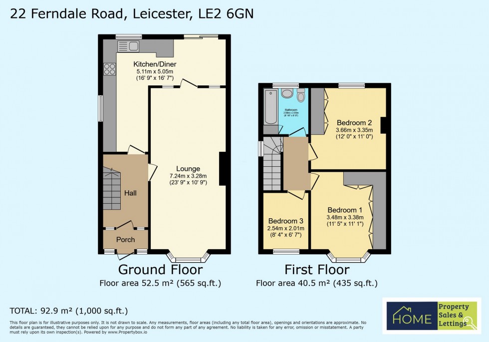 Floorplan for Ferndale Road, West Knighton, Leicester