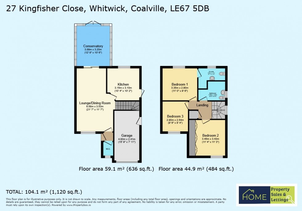 Floorplan for Kingfisher Close, Whitwick, Coalville, Leicestershire